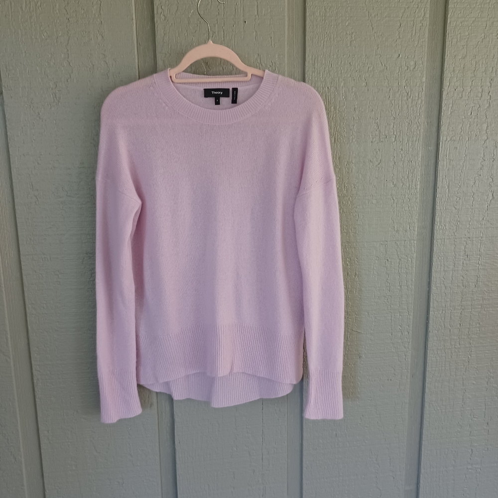 Theory Karenia Cashmere Sweater Size P Women Preppy Long Sleeve In Wild Lilac